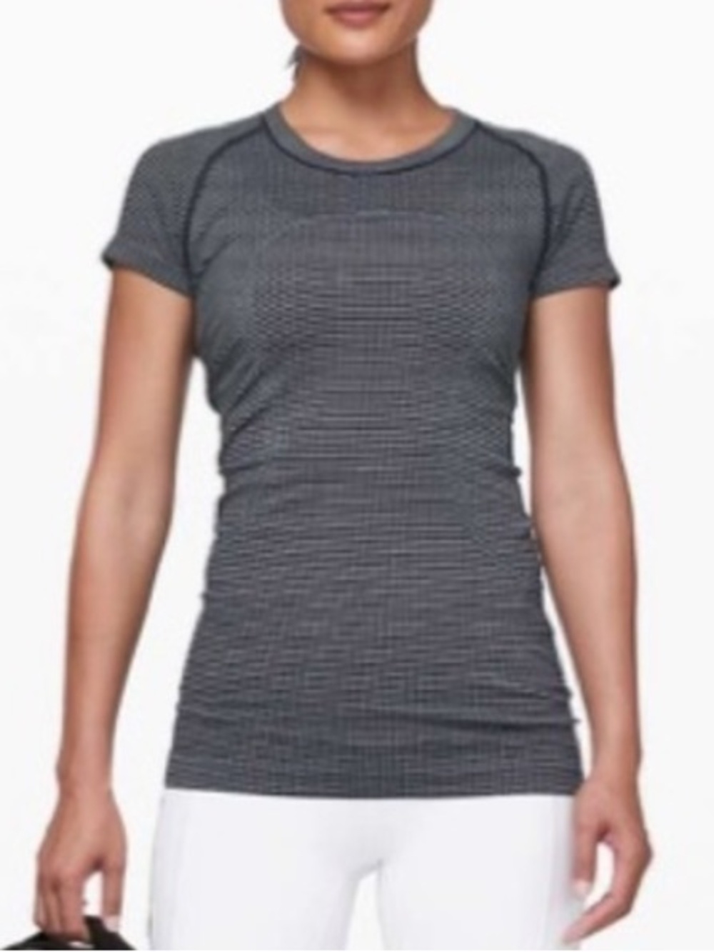 Lululemon Swiftly Tech Short Sleeve Striped Tee 6 Black & White Athletic Running